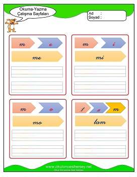 m sesi Grubu Çalışma Sayfaları